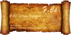 Fáklya Csaba névjegykártya
